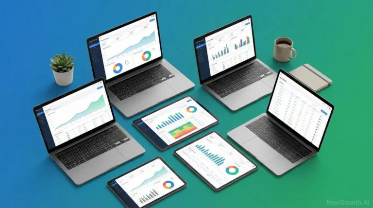 Best SEO reporting tools dashboard comparison showing analytics screens with keyword rankings and traffic metrics