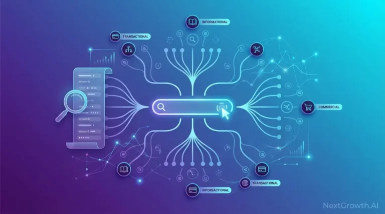 Keyword research best practices strategy map showing intent classification and topic clusters