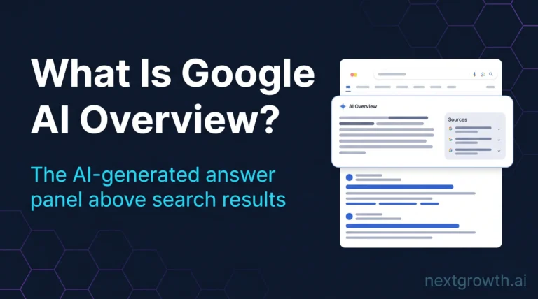 What is Google AI Overview explained &mdash; AI-generated answer panel at top of search results with source citations